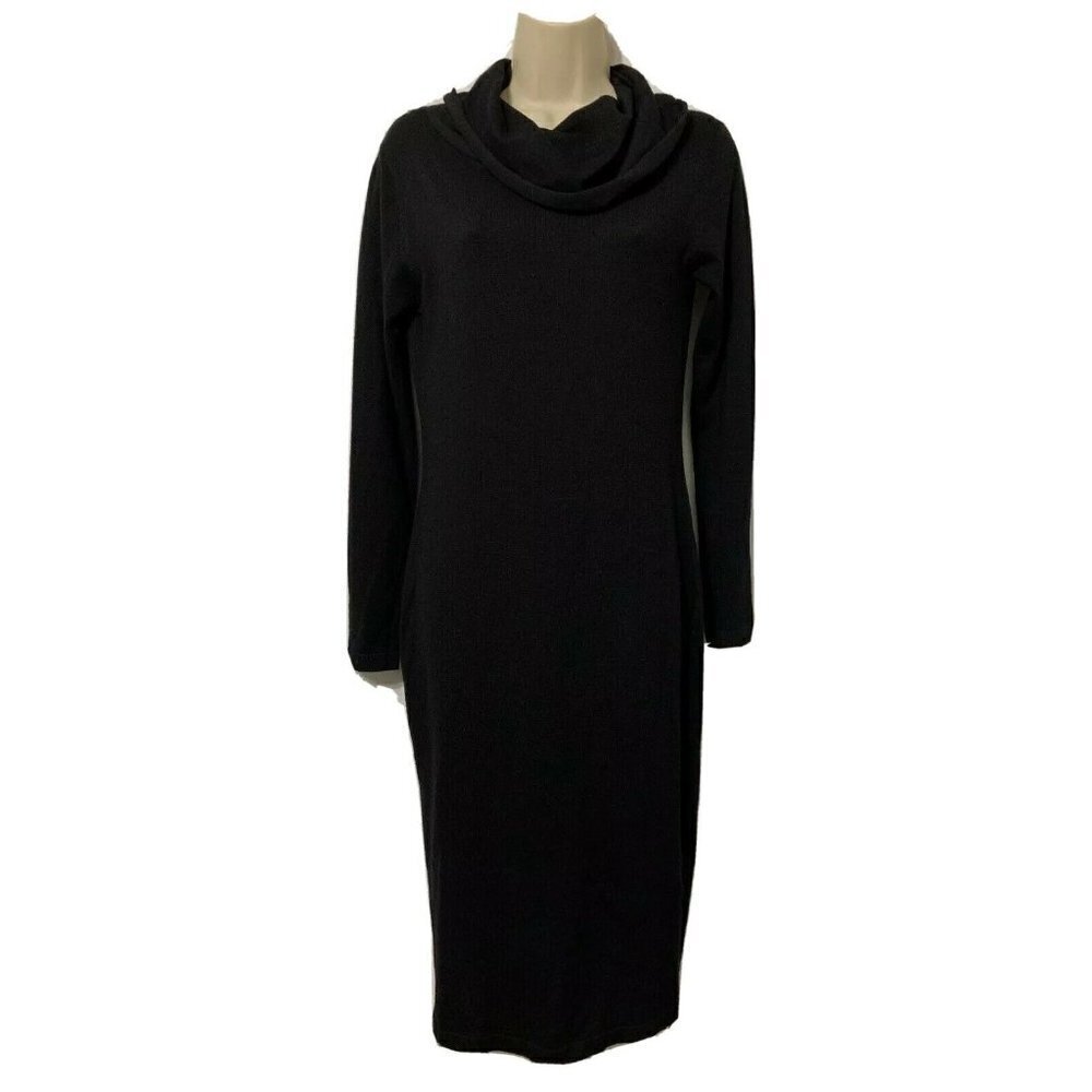Tart Maxi Sweater Dress Women's Small Stretch Knit Black Mock‎ Neck Winter